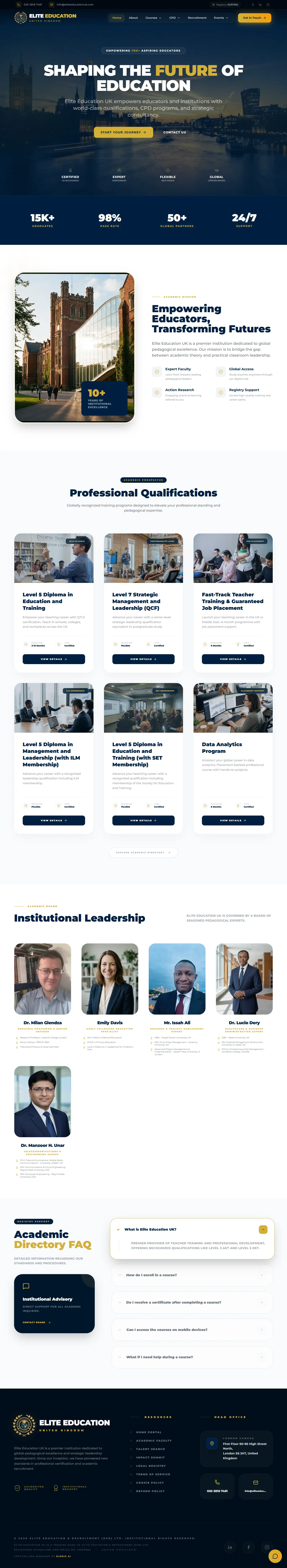 Elite Education UK — full page screenshot
