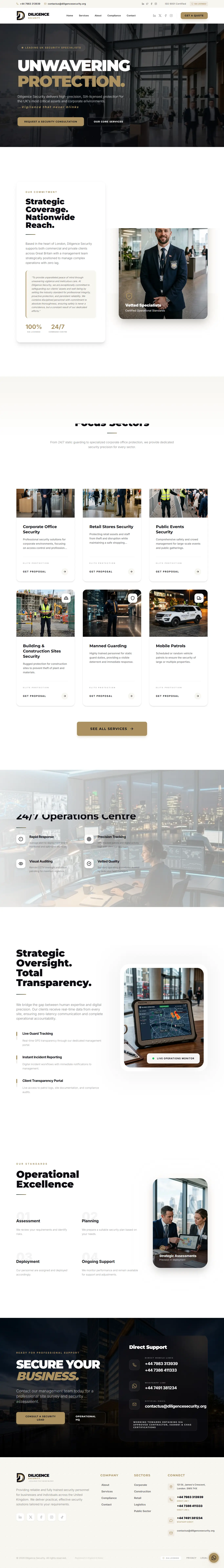 Diligence Security full page screenshot