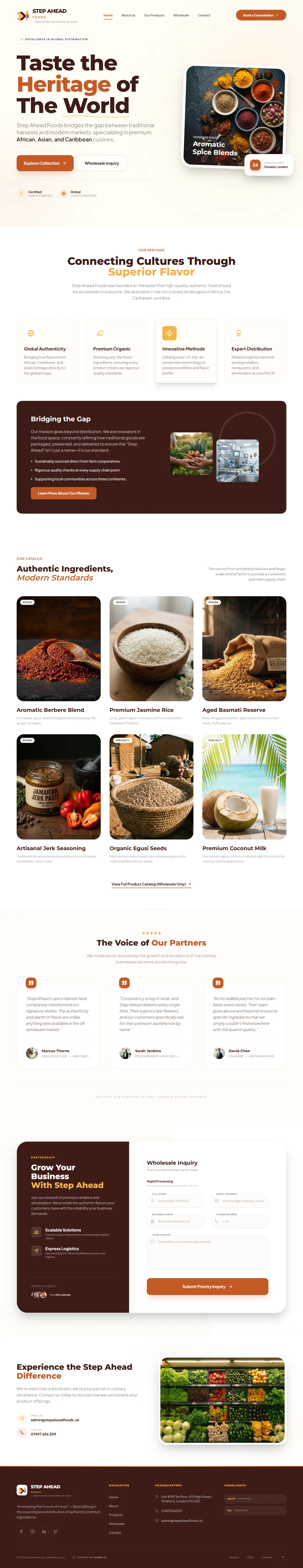 Step Ahead Foods full page screenshot