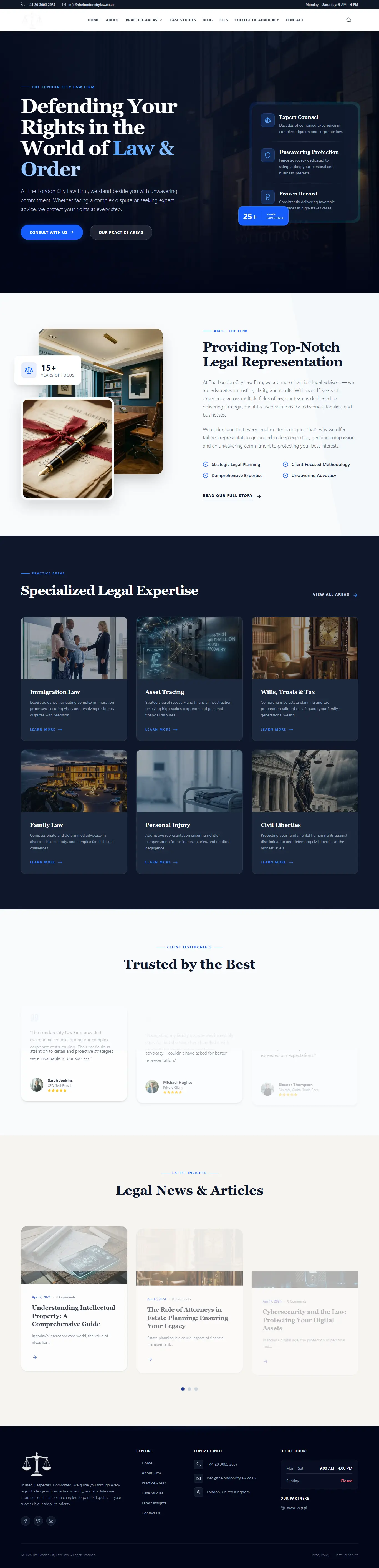 The London City Law full page screenshot