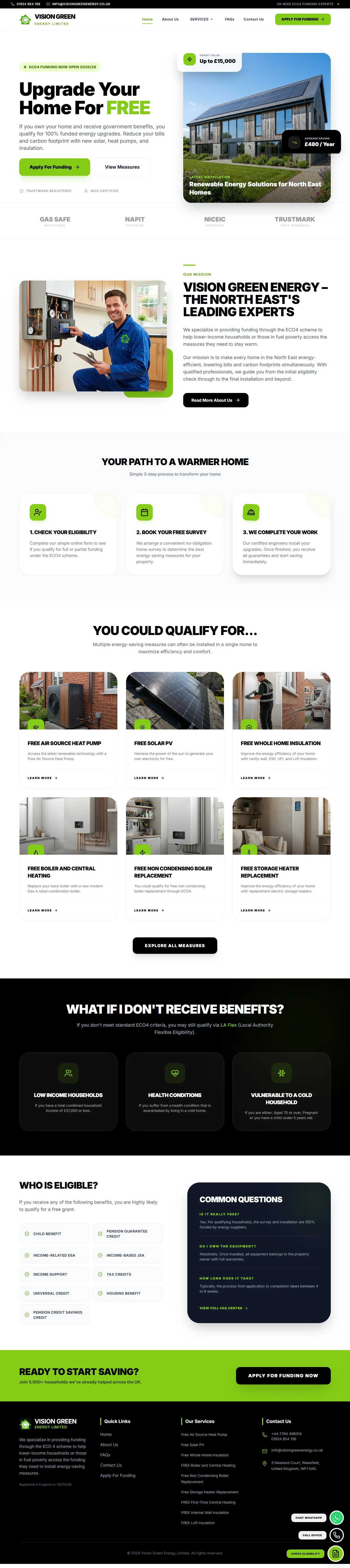 Vision Green Energy full page screenshot